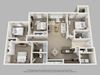 Four Bedroom Three Bath Floor Plan